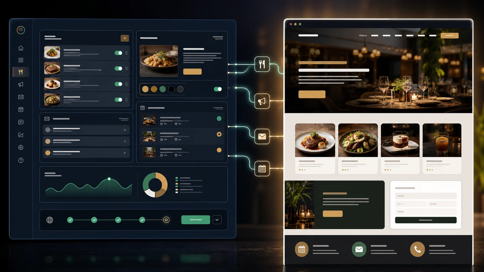 Your website stays connected to the real menu
